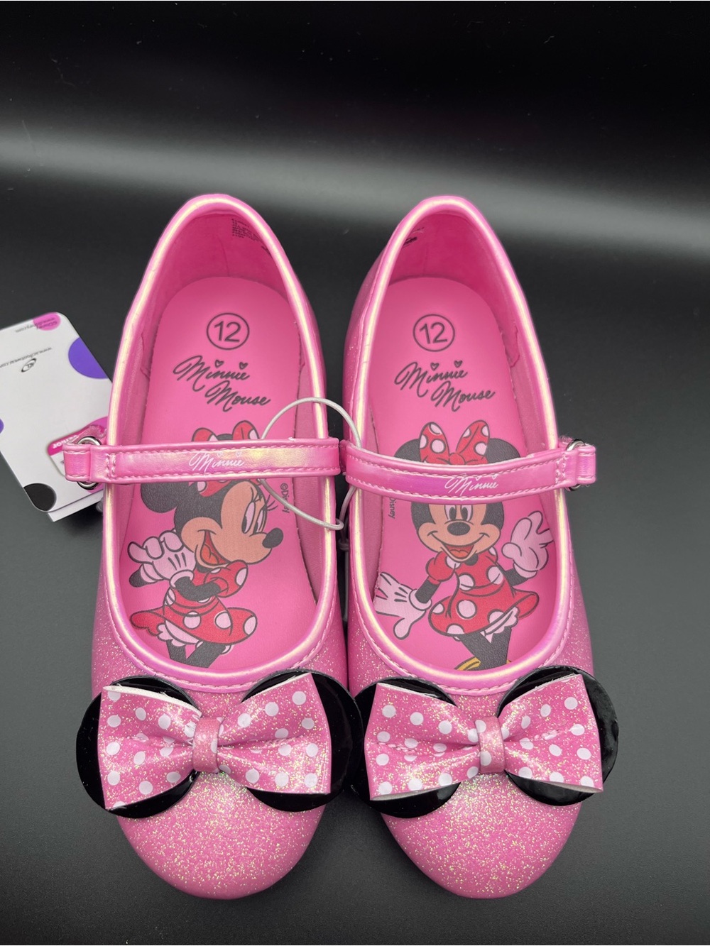 Disney Pink Glitter Minnie Mouse Mary Jane Shoes for Kids - Picture 2 of 4